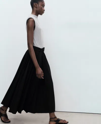 Mango Contrasting Belt Dress Grey In Black