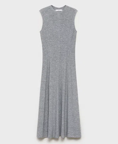 Mango Robe Midi Strass Gris Chiné Foncé - Femme - L -  In Gray