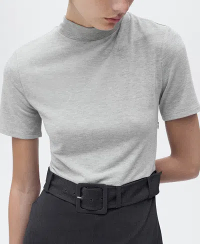 Mango Belted Minidress In Gray