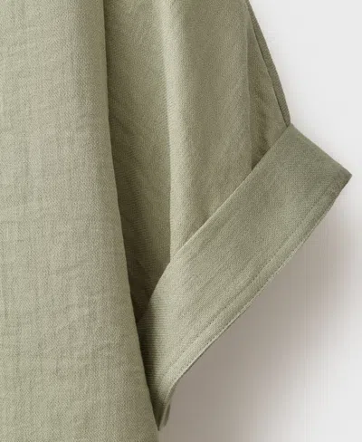 Mango Oversized Blouse With Turn-up Sleeves Aqua Green In Green