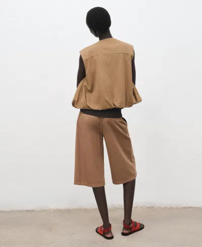 Mango Women's Belted Denim Jorts In Brown