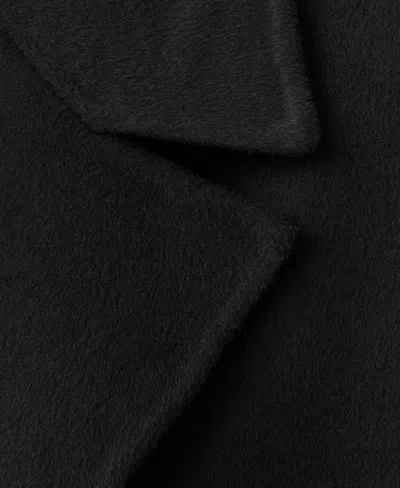 Mango Handmade Oversized Wool Coat Black In Black