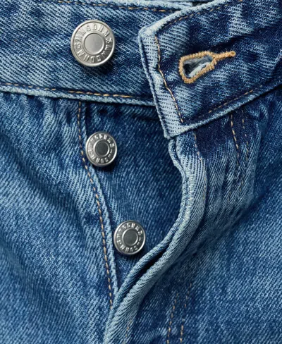 Mango Jean Large À Revers Bleu Moyen - Femme - 44 -  In Blue