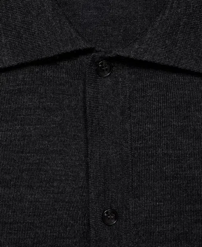 Mango Wool Cardigan In Black