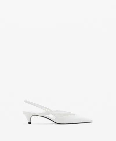 Mango Women's Kitten-heel Pointed Shoes In White