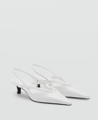 Mango Women's Kitten-heel Pointed Shoes In White