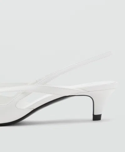 Mango Women's Kitten-heel Pointed Shoes In White