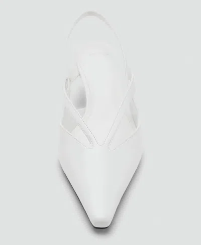 Mango Women's Kitten-heel Pointed Shoes In White