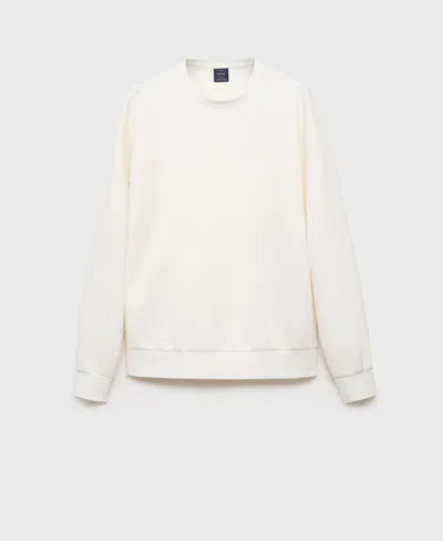 Mango Men's Regular-fit Cotton Sweatshirt In White