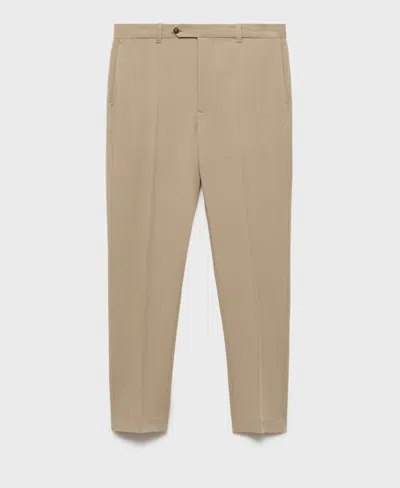 Mango Men's Pleated Slim-fit Pants In Neutral