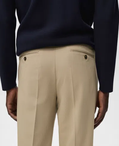 Mango Men's Pleated Slim-fit Pants In Neutral