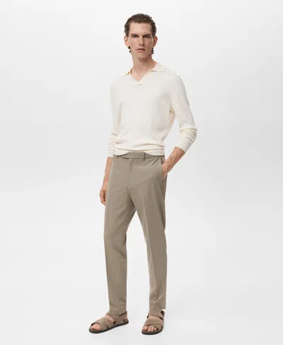 Mango Men's Pleated Slim-fit Pants In Brown