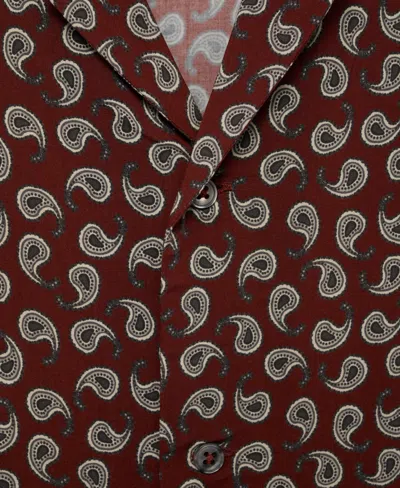 Mango Print Regular Fit Short Sleeve Button-up Camp Shirt In Red