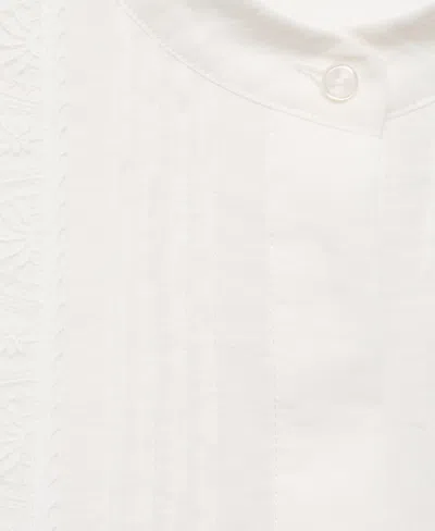 Mango Stitch Detail Shirt In Neutral
