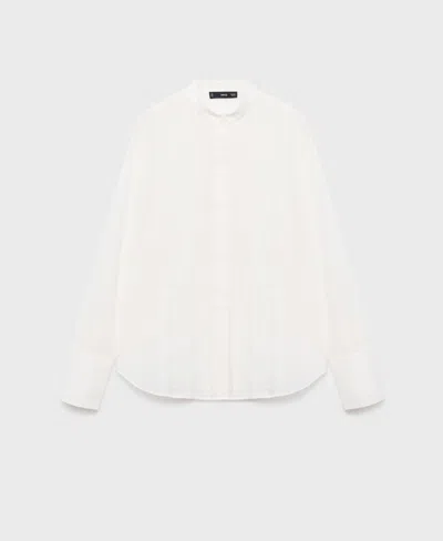 Mango Stitch Detail Shirt In Neutral