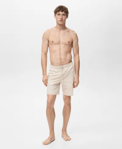 Mango Men's Basic Drawstring Swimsuit In Neutral