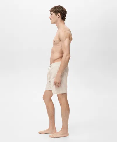 Mango Men's Basic Drawstring Swimsuit In Neutral