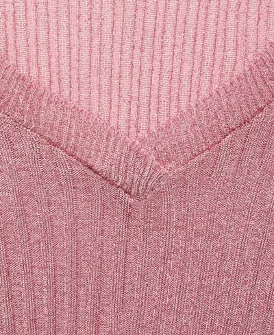 Mango Semi-transparent Lurex Sweater Pastel Pink In Multi