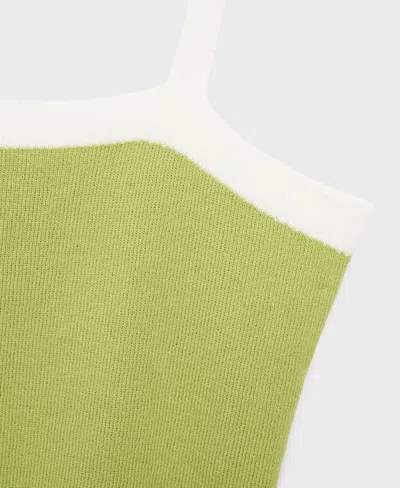 Mango Women's Crop Knitted Top In Green