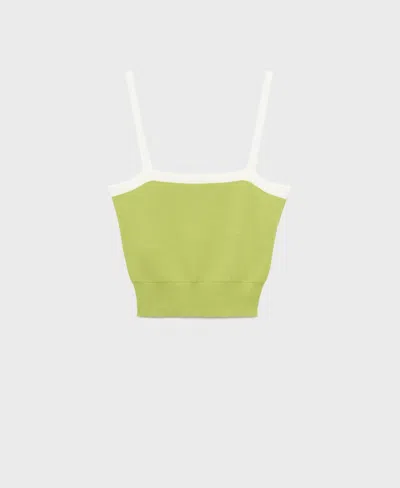 Mango Women's Crop Knitted Top In Green