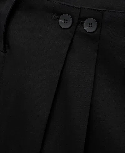 Mango Buttons Cotton Pants In Black