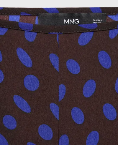 Mango Women's Polka Dots Flare Pants In Brown