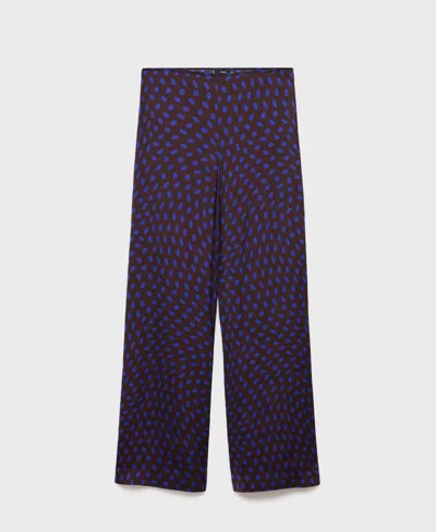 Mango Women's Polka Dots Flare Pants In Brown