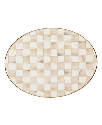 Mackenzie-childs Mackenzie Childs Large Mocha Check Oval Platter In Multi