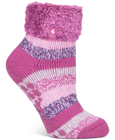 Heat Holders Women's Annabelle Stripe Lounge Socks In Pink