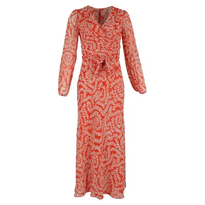 Diane Von Furstenberg Alaric Wrap-effect Printed Georgette Maxi Dress In Orange Polyester In Red
