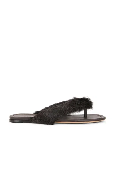 Ferragamo Loly Genuine Shearling Flip Flop In Brown