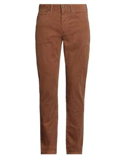 Gant Man Pants Camel Size 31w-34l Cotton, Elastane In Brown