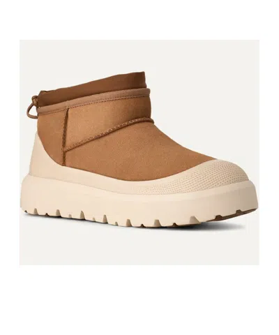 Ugg Cl Ultra Mini Weathe Ankle Boots In Leather Color Suede In Animal Print