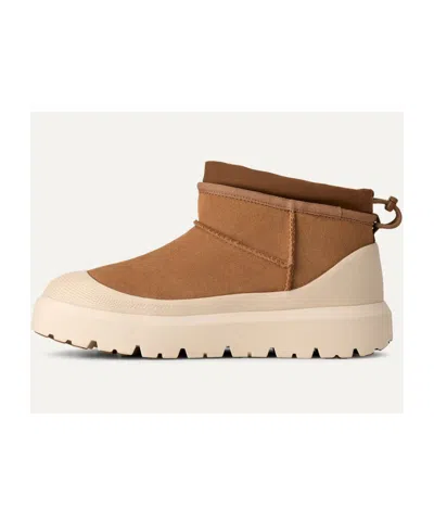 Ugg Cl Ultra Mini Weathe Ankle Boots In Leather Color Suede In Animal Print