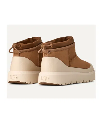 Ugg Cl Ultra Mini Weathe Ankle Boots In Leather Color Suede In Animal Print