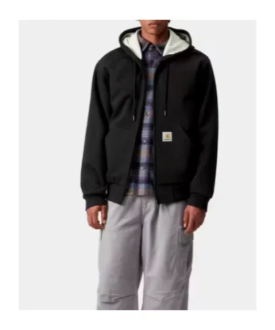 Carhartt Hooded Sweatshirt Featuring Kangaroo Pocket In Black