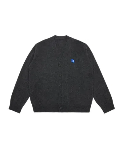 Ader Error Long-sleeved Knitted Cardigan In Black