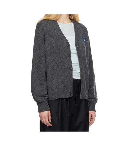 Ader Error Long-sleeved Knitted Cardigan In Black