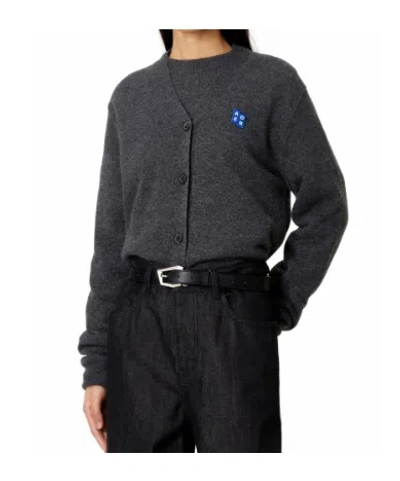 Ader Error Long-sleeved Knitted Cardigan In Black