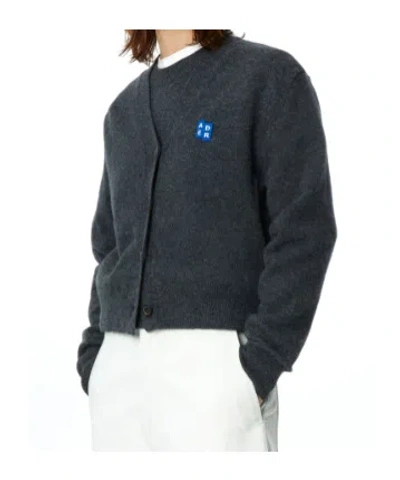 Ader Error Long-sleeved Knitted Cardigan In Black