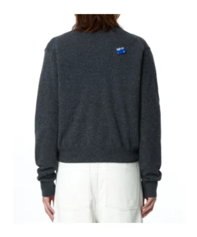 Ader Error Long-sleeved Knitted Cardigan In Black