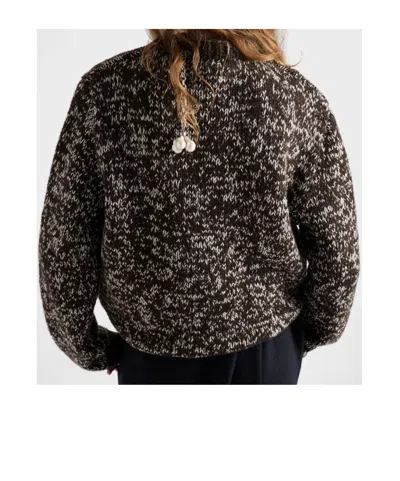 Prada Melange Wool Crewneck Sweater With Pendants In Multi