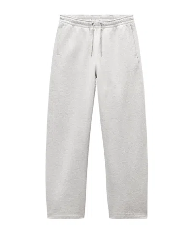 Alexander Wang Grey Cotton Terry Sweatpant With Crystal Hotfix Drawcord In Animal Print