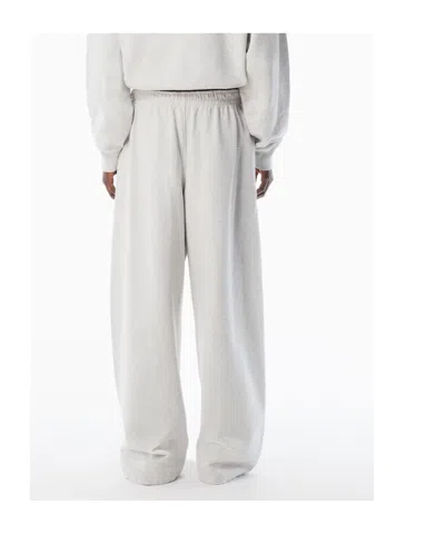 Alexander Wang Grey Cotton Terry Sweatpant With Crystal Hotfix Drawcord In Animal Print