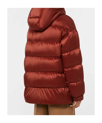 Max Mara Down Jacket In Water-repellent Taffeta In Red