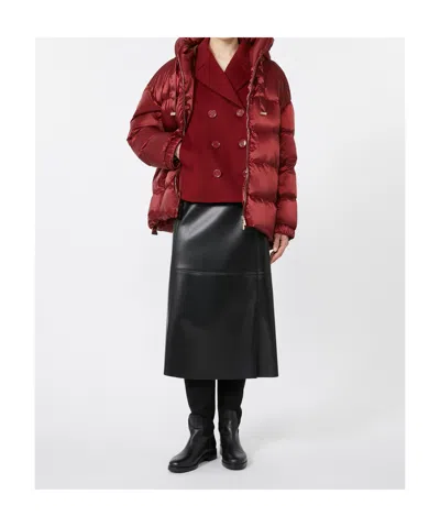 Max Mara Down Jacket In Water-repellent Taffeta In Red