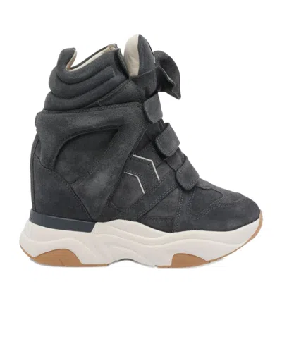 Isabel Marant Balskee High-top Wedge Suede Sneakers Shoes In Animal Print