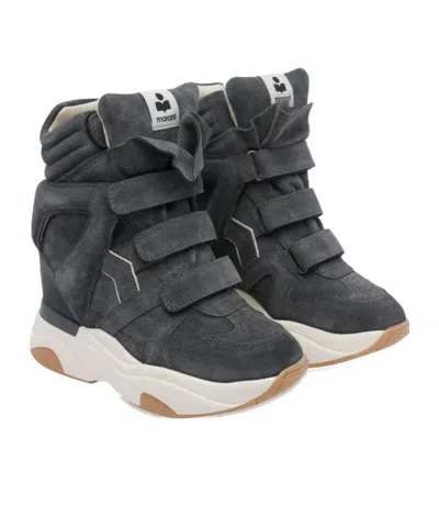 Isabel Marant Balskee High-top Wedge Suede Sneakers Shoes In Animal Print