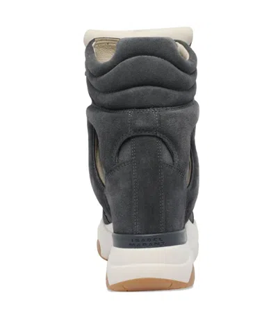 Isabel Marant Balskee High-top Wedge Suede Sneakers Shoes In Animal Print