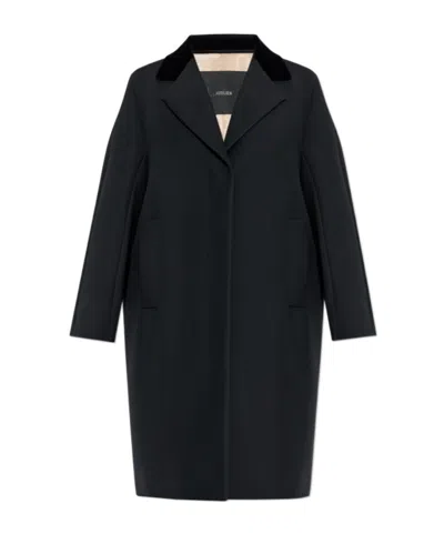 Max Mara Mammola Velvet-collar Coat In Black